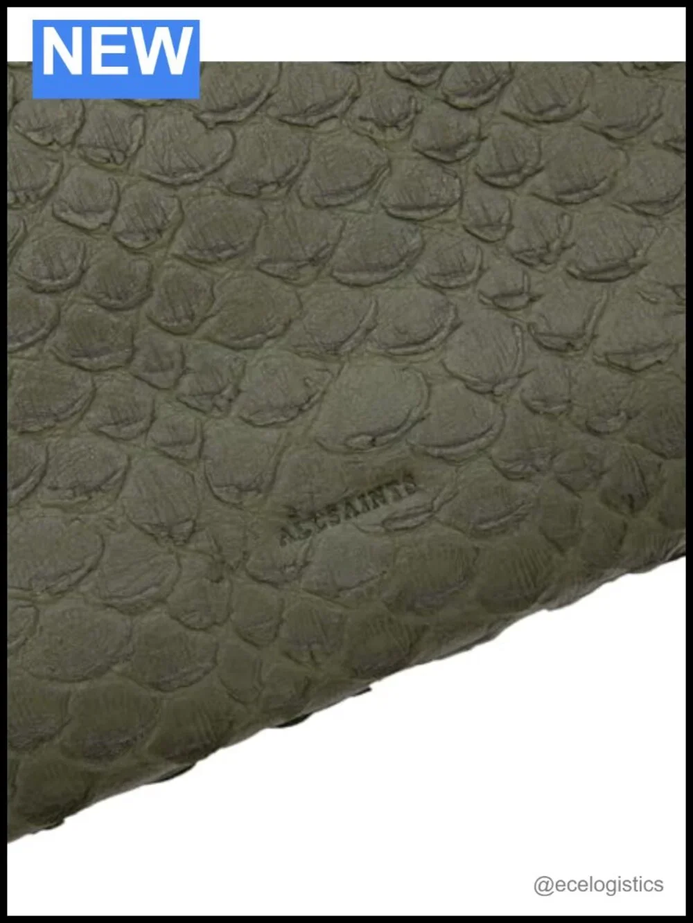 AllSaints Bettina Snake Clutch Handbag Cow Leather